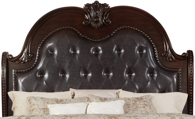 Crown Mark Stanley Brown King Upholstered Sleigh Bed-2