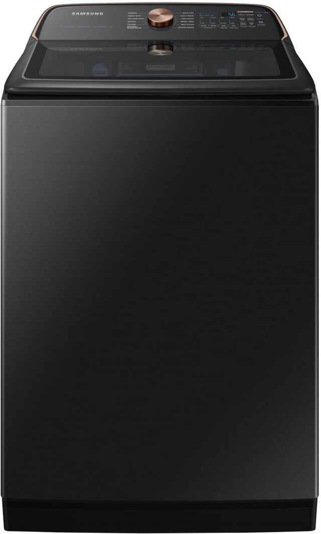 Samsung® 7550 Series 6.2 Cu. Ft. Black Stainless Steel Agitator Top Load Washer with Auto Dispense System