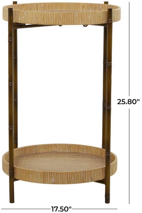 Deco Marche Brown 2-Shelves End Table-3