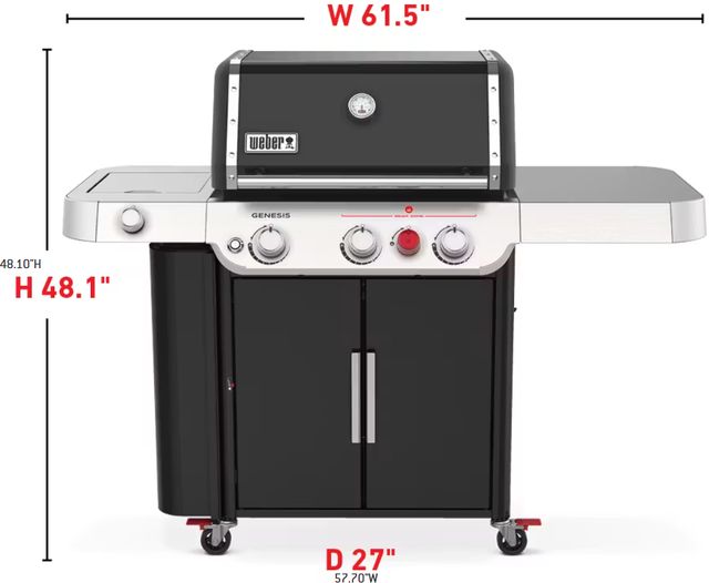 Weber® Genesis E-335 3-Burner Black Freestanding Liquid Propane Grill-1
