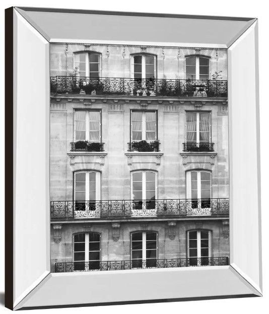 Classy Art Across the Street II by Laura Marshall Mirror Framed Wall Art-0