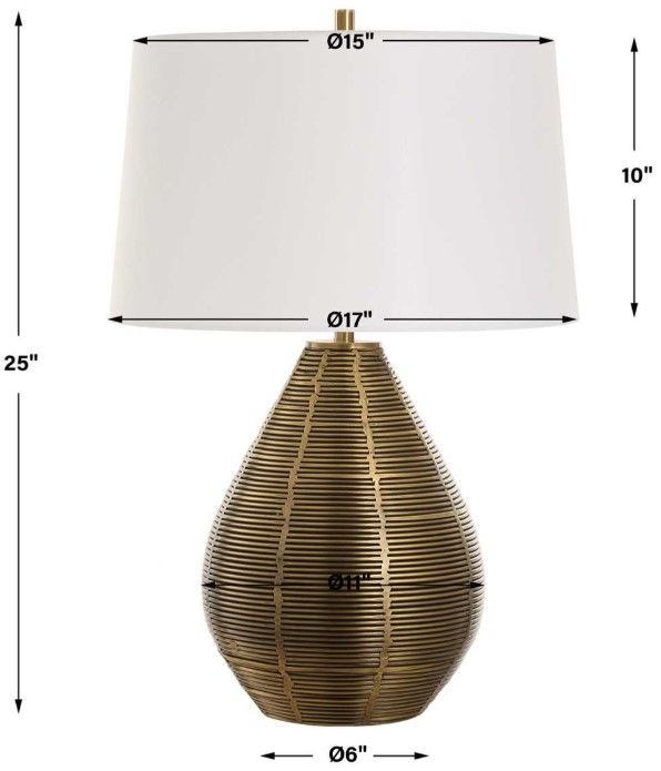 Uttermost® Knowles Brushed Brass Table Lamp-2
