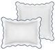 Laura Park Designs Scalloped Navy/White Cotton 20"x26" Euro Sham-1