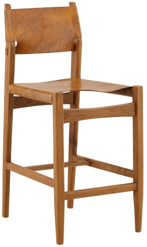 Dovetail Furniture Rossana Antique Light Brown/Natural Counter Stool-0