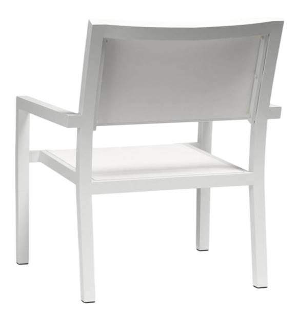 Sunset West Naples Satin White Metal Outdoor Club Chair-2