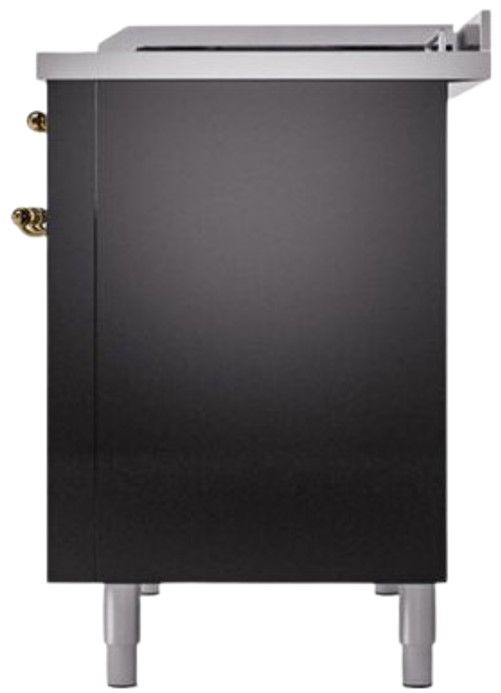 Ilve® Nostalgie II Series 48" Glossy Black Pro Style Dual Fuel Range-2