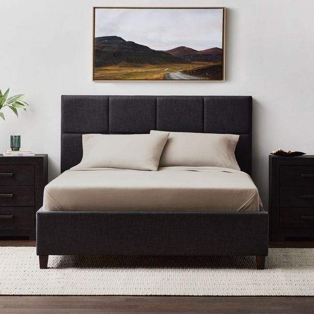Malouf® Linen-Weave Cotton Sand California King Sheet Set-3