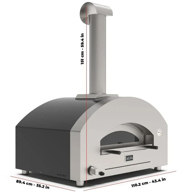 Alfa Futuro 4 Pizze 44" Wrinkle Black Natural Gas Pizza Oven-4