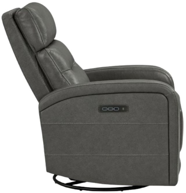 Liberty Furniture Rosslyn York Charcoal Leather Power Swivel Glider Recliner-4
