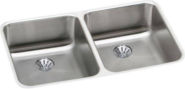 Elkay Lustertone® Classic Lustrous Satin 30-3/4" x 18-1/2" x 4-7/8" Double Bowl Undermount ADA Sink with Perfect Drain®-0