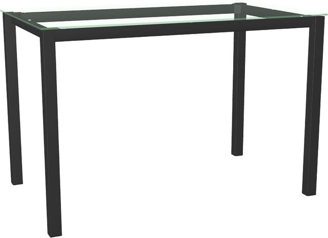 Amisco Customizable Azilis 54" Rectangular Counter Height Pub Table with 0.5" Clear Glass Top-0