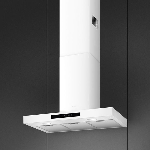 Smeg 30" Matte White Wall Mounted Range Hood-3