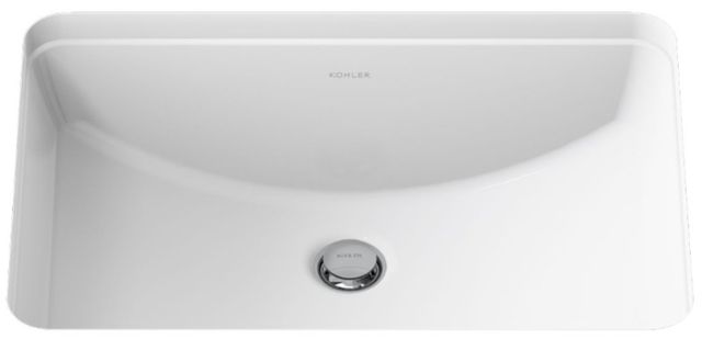 Kohler Ladena® White 23.25" Rectangular Undermount Bathroom Sink-4