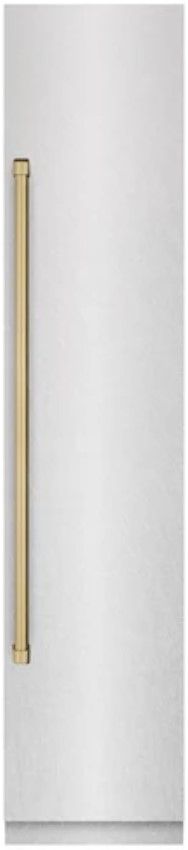 ZLINE Autograph Edition 18 in. 8.6 Cu. Ft. Right Hinge Column Freezer in Satin Stainless Steel with Graphite Gray Interior and Champagne Bronze Accents-0