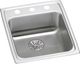 Elkay Lustertone® Classic Lustrous Satin 17" x 20" x 6-1/2" 3-Hole Single Bowl Drop-In ADA Sink with Perfect Drain®-0