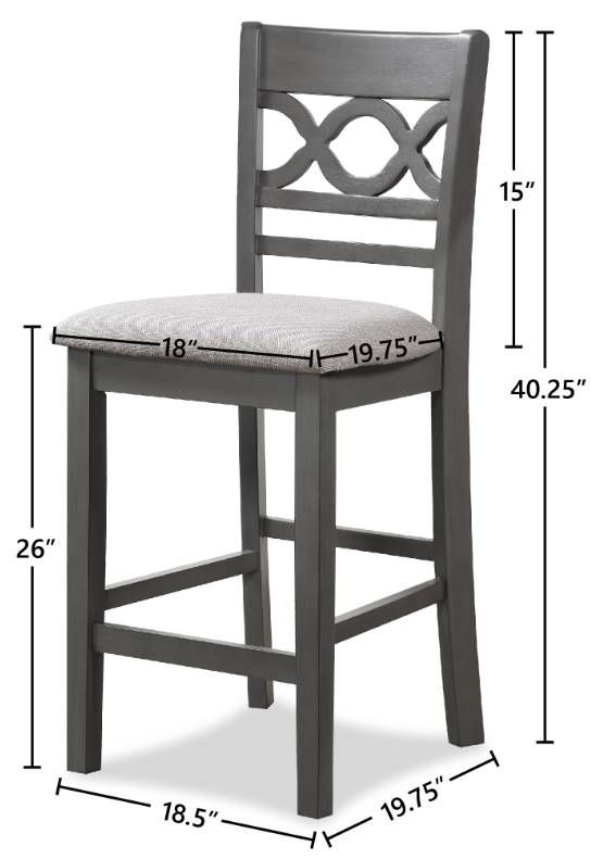 New Classic® Home Furnishings Cori 5-Piece Gray Counter Dining Set-3