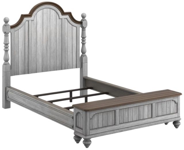 Flexsteel® Plymouth® Distressed Graywash Queen Storage Bed-1