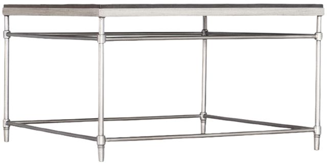 Hooker® Furniture Saint Armand Black Square Cocktail Table with Brushed Pewter Base-0