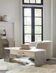 Hooker® Furniture Melange Silverfrost Light Wood Cocktail Table with Silver Base-1