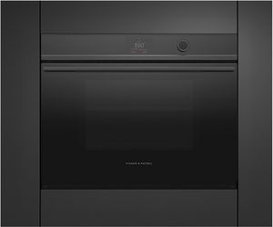 Front view of the Fisher & Paykel Series 11 Minimal 30" Black Steam Oven
