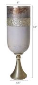A & B Home Gold/Gray Glass Vase with Aluminum Base-2