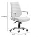 Zuo® Enterprise White Low Back Office Chair-4