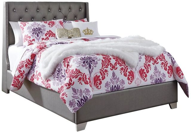 Signature Design by Ashley® Coralayne 4-Piece Silver Full Upholstered Panel Youth Bed Set-1