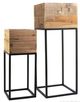 A & B Home 2-Piece Black/Brown Reclaimed Wooden Box with Stand Set-0