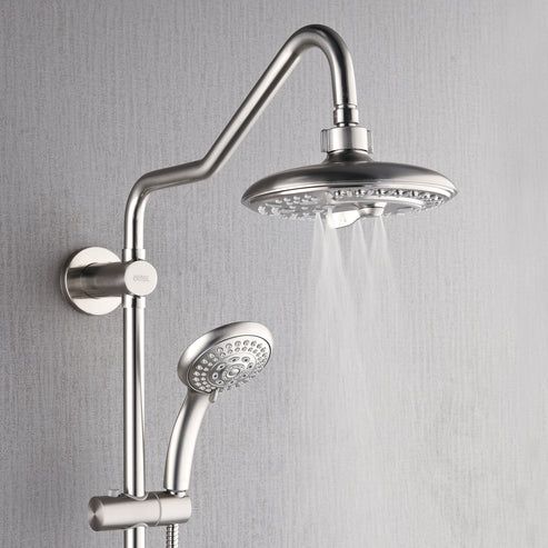 Forno Acqua AcquaSPA Brushed Nickel 8" Retrofit Shower System-4