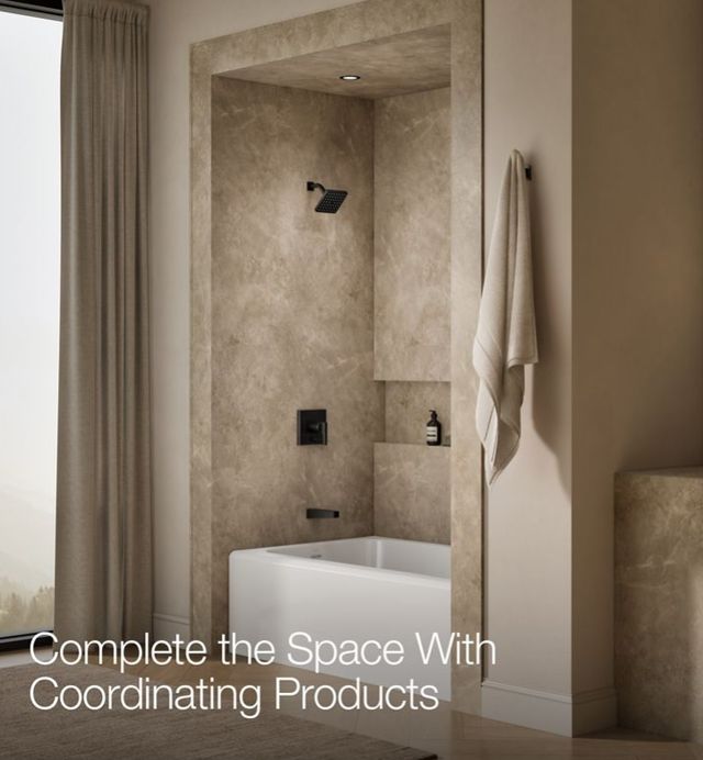 KOHLER® Honesty® Rite-Temp® Matte Black Bath and Shower Trim Kit with Push-Button Diverter-3
