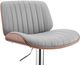 Armen Living Brock Gray/Walnut Wood/Chrome Adjustable Bar Stool-3