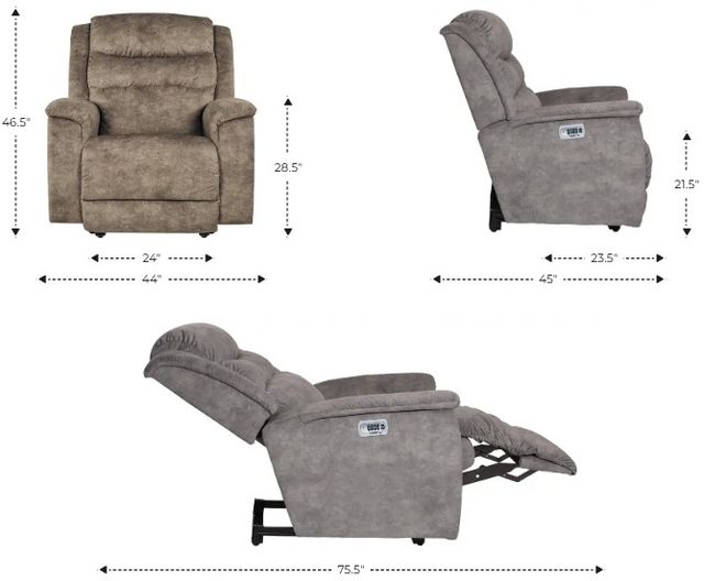 La-Z-Boy® Redwood Mushroom Power Wall Recliner with Power Headrest and Lumbar-3