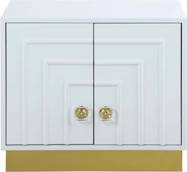 Meridian Furniture Cosmopolitan White Lacquer Side Table-1