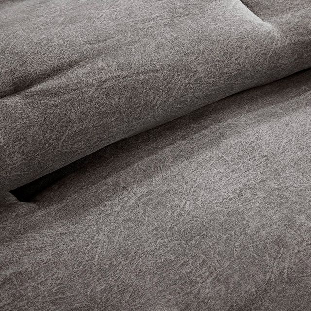 Olliix by Madison Park Boone 7 Piece Grey King Faux Suede Comforter Set-3