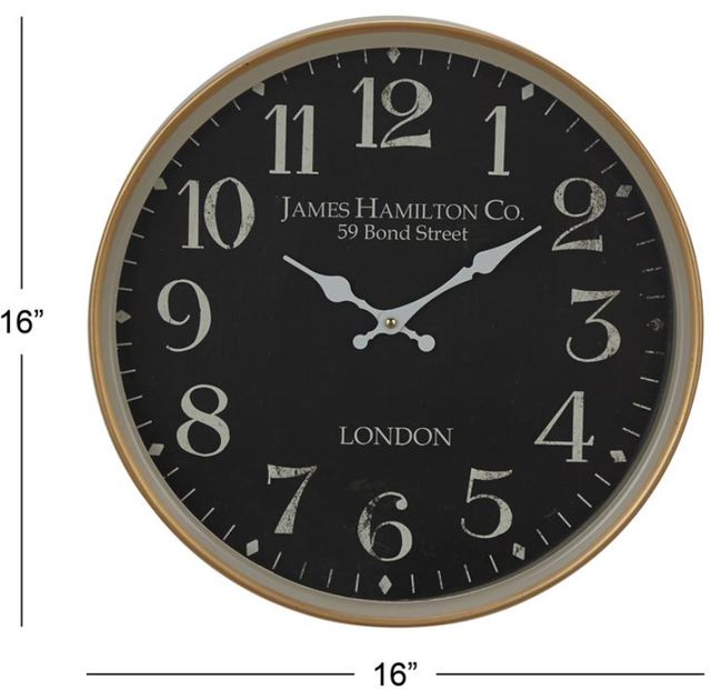 Deco Marche Black 16" Wall Clock-2