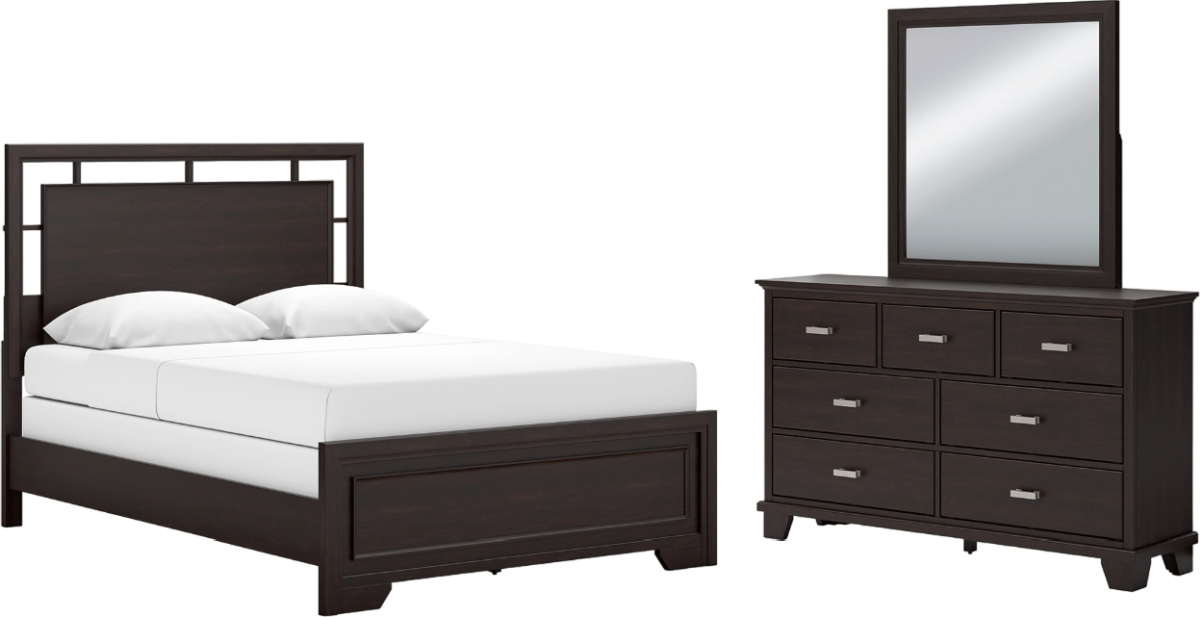 Covetown 6 Piece Queen Panel Bedroom - Dark Brown Covetown 6 Piece Queen Panel Bedroom - Dark Brown