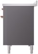 Ilve® Nostalgie II Series 48" Graphite Matte Pro Style Induction Range with Cooper Trim-3