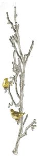 A & B Home 2-Piece Silver Wall Sculptures with Bird Accent Set-1