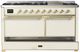 Ilve® Majestic III 60" Antique White Pro Style Dual Fuel Liquid Propane Range with Solid Door and Brass Trim-2
