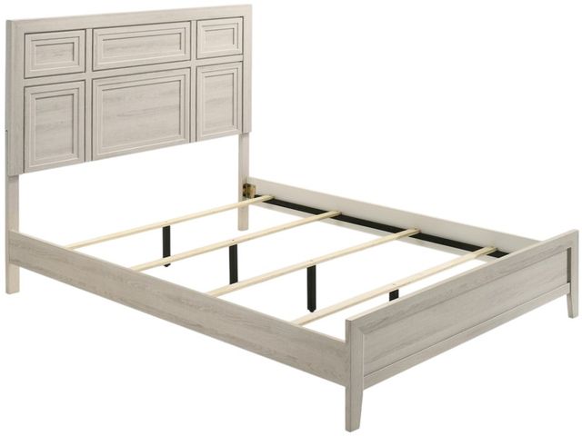 Crown Mark Lorraine Antique White Queen Panel Bed-0