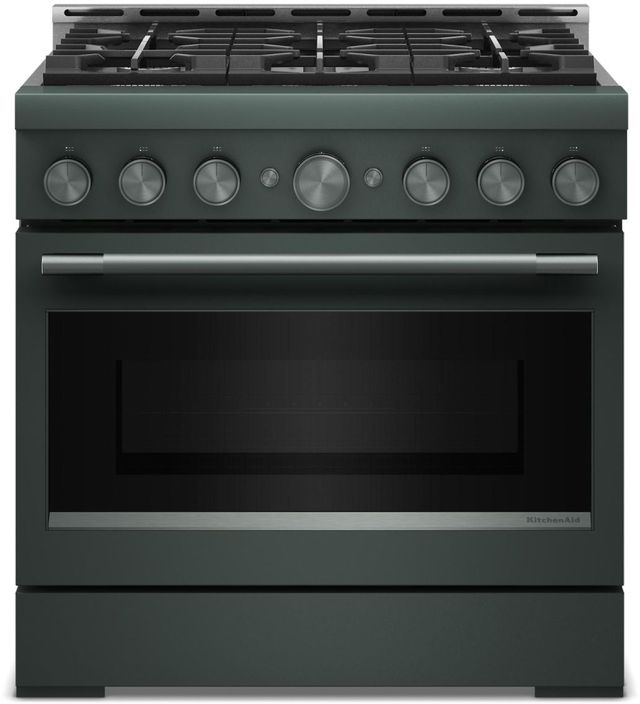 KitchenAid® 36" Juniper 6 Burner Pro Style Gas Range with No Preheat Air Fry Mode-0