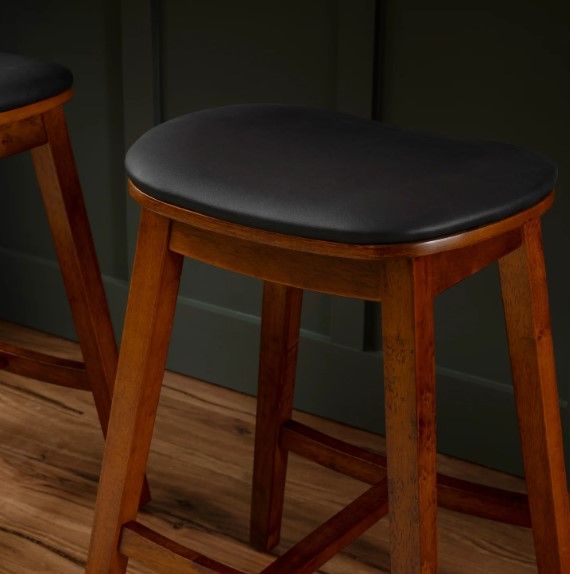 Linon Cappy 2-Piece Brown Upholstered Counter Stool Set-3