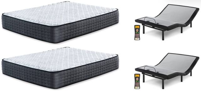 Sierra Sleep® by Ashley® Limited Edition 4-Piece Hybrid and Best Adjustable Base Twin XL Mattress Set-0