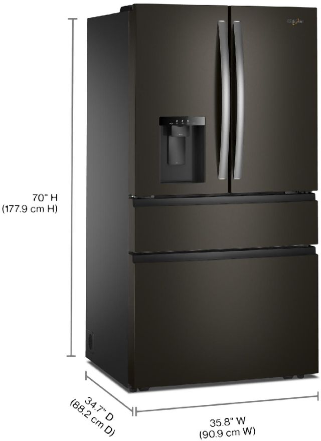 Whirlpool® 36" 28.9 Cu. Ft. FingerPrint Resistant Black Stainless Steel French Door Refrigerator-4