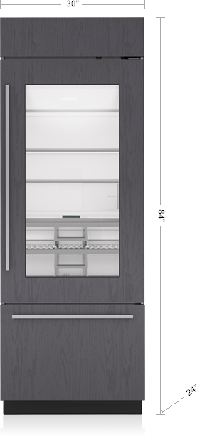 Sub-Zero® Classic Series 30" 17 Cu. Ft. Panel Ready Right Hinge Built-In Bottom Freezer Refrigerator with Glass Door-3