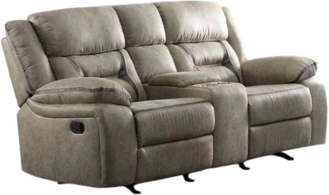 American Wholesale Furniture Ranger Beige Manual Reclining Gliding Console Loveseat-0
