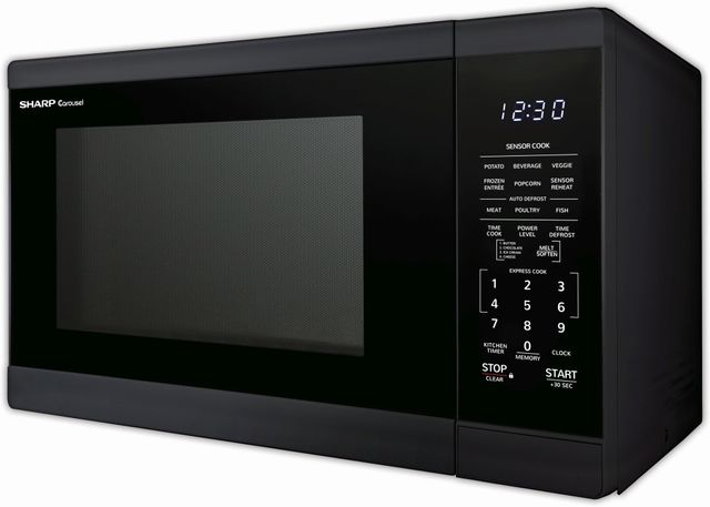 Sharp® Carousel® 1.4 Cu. Ft. Black Countertop Microwave-1