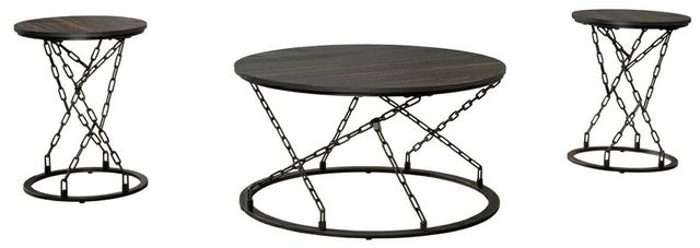 New Classic® Home Furnishings Doran 3-Piece Black Occasional Table Set-0