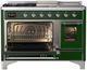 Ilve® Majestic III 48" Emerald Green Pro Style Dual Fuel Natural Gas Range with 5 Black Brass Burners and Chrome Trim-2