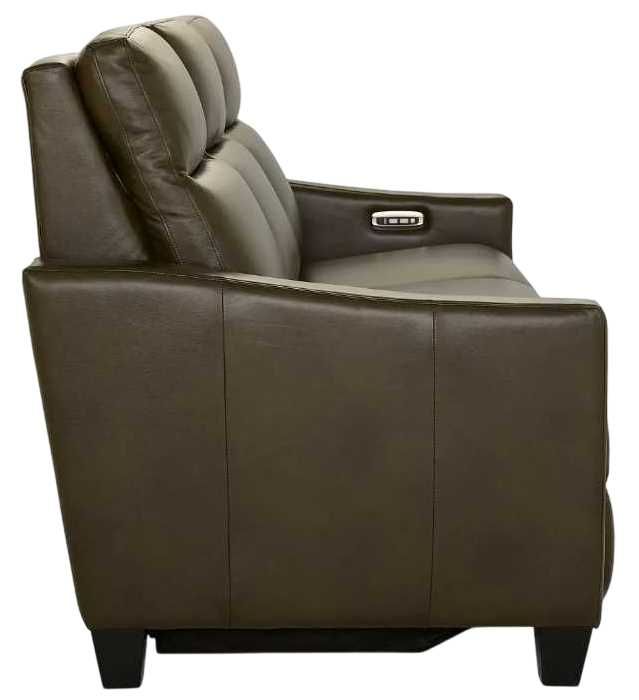 La-Z-Boy® Quinault Olive Leather Power Reclining Sofa with Headrest-3